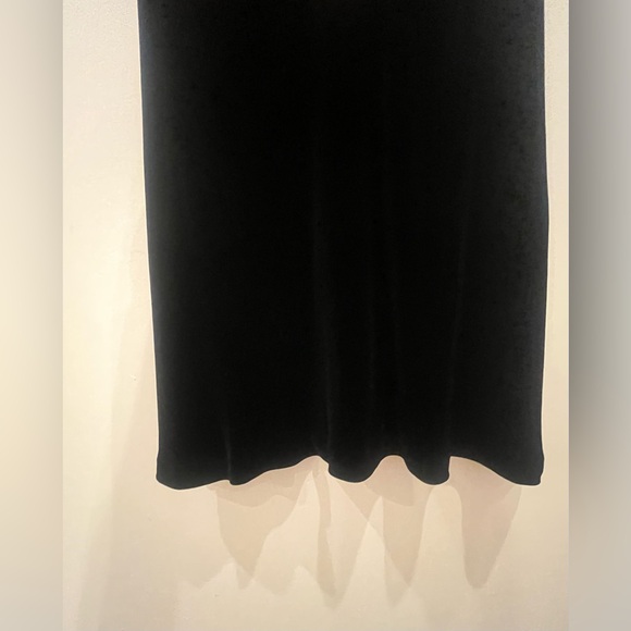 Vtg 90s The Limited Black Sleeveless Velvet Silk Stretchy Midi Dress SZ M Goth - Picture 5 of 6